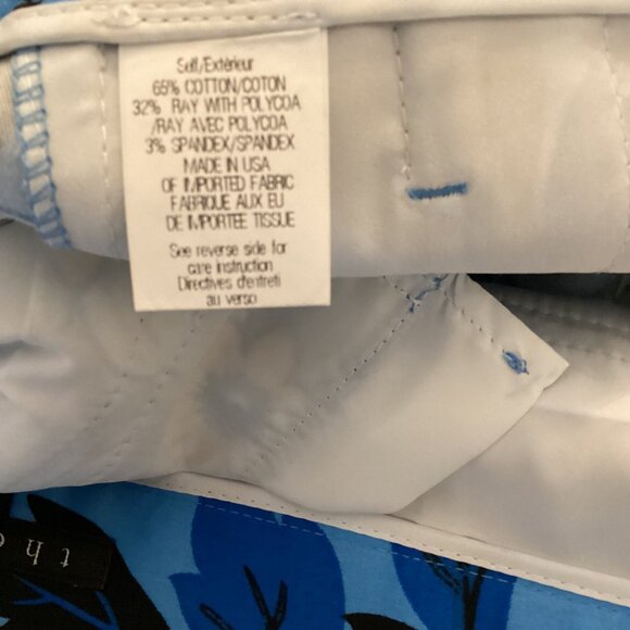 Theory‎ Pants SIze 6 Ankle Cropped Blue Orange Floral Yanette Oahu - Picture 11 of 11